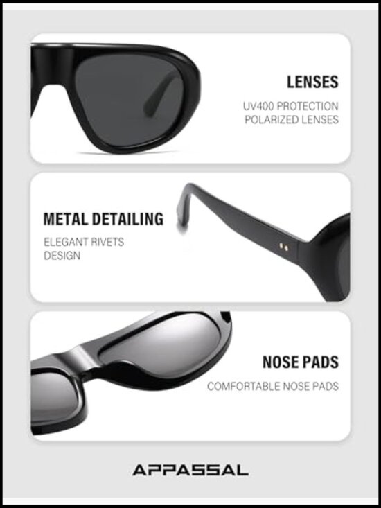 Oversized Polarized Aviator Sunglasses UV400 Protection Retro Vintage main image 3